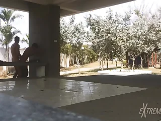 Twinks sex near football field friends play